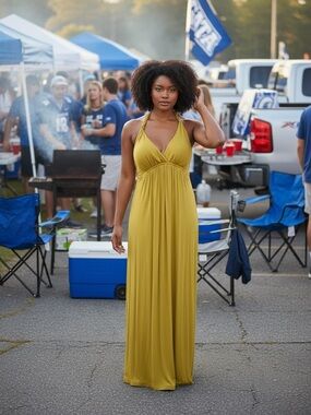 Xtaren Sunlit Yellow Maxi Dress